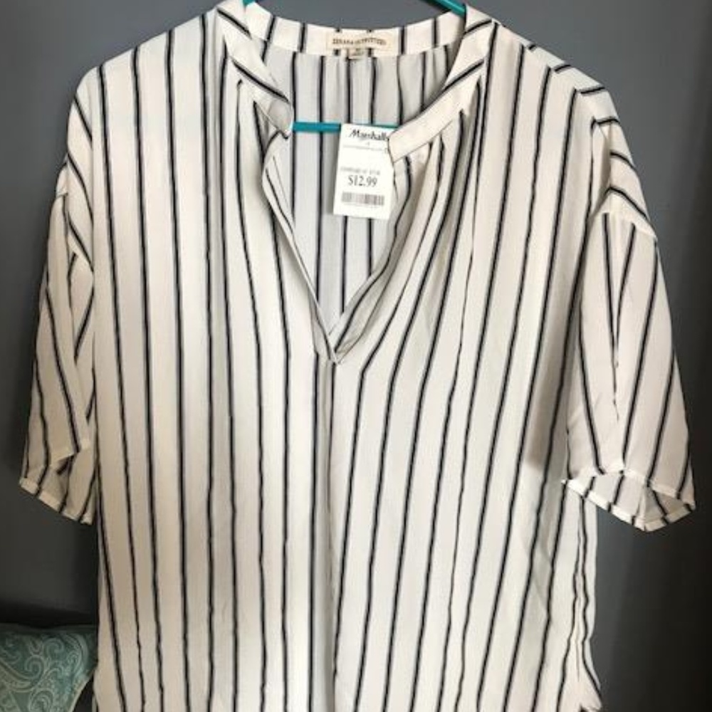 Black/ White Striped Blouse
